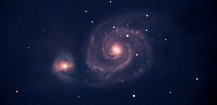 The Whirlpool Galaxy imaged through Observatory camera